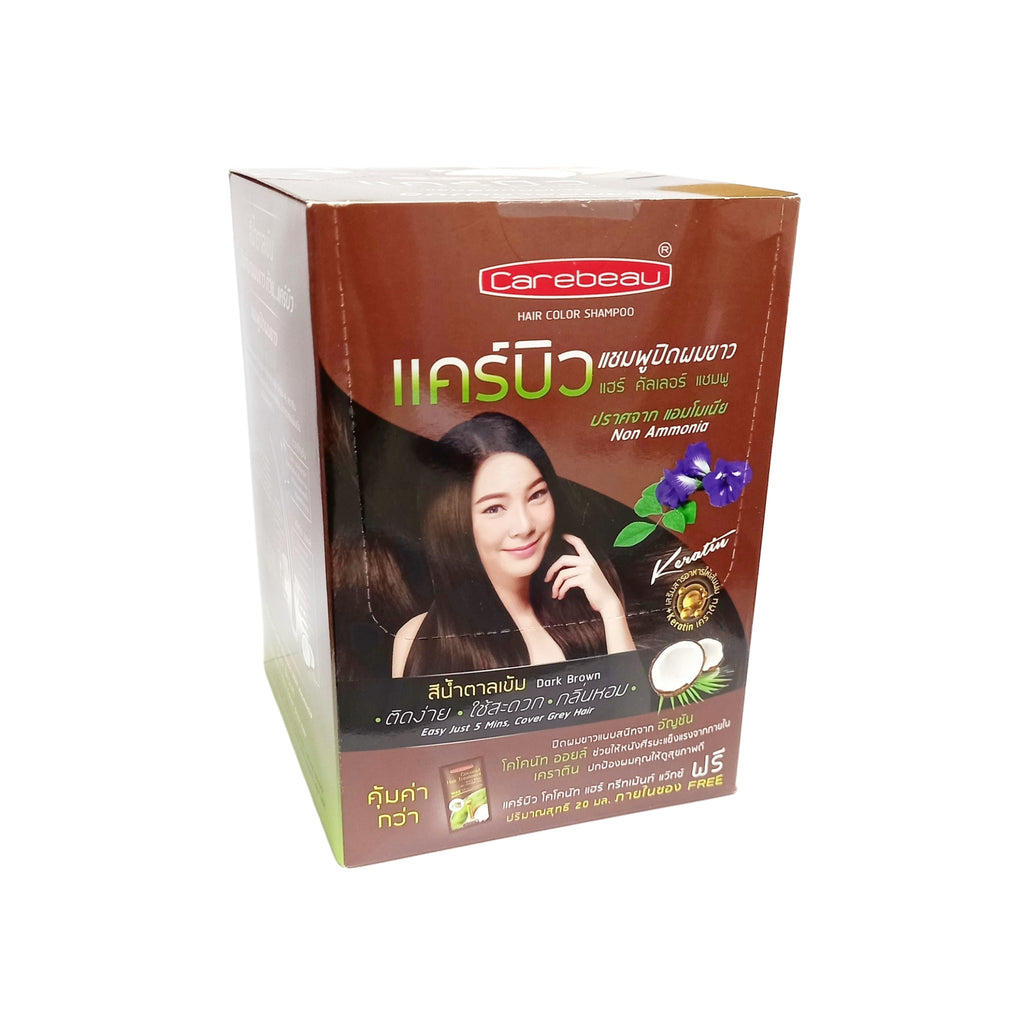 Carebeau Hair Color Shampoo 30 ml (Dk.Brown) Non-Ammonia - 1 BOX (12 pcs)