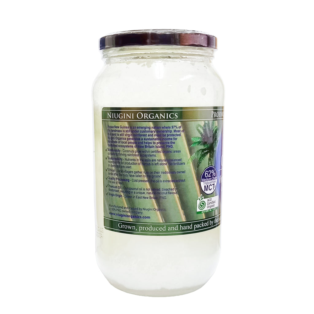 Niugini Organics Cold Pressed Virgin Coconut Oil 1000ml ACO Certified 100% Organic