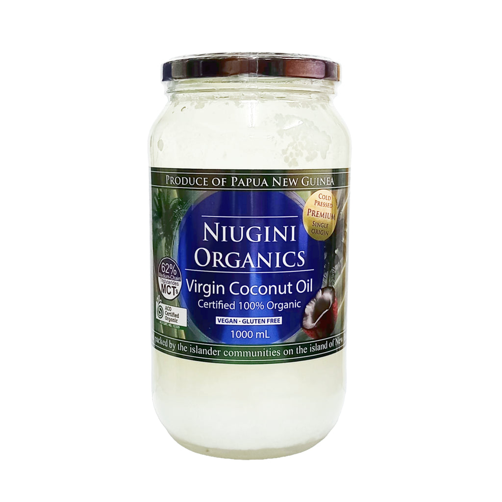 Niugini Organics Cold Pressed Virgin Coconut Oil 1000ml ACO Certified 100% Organic