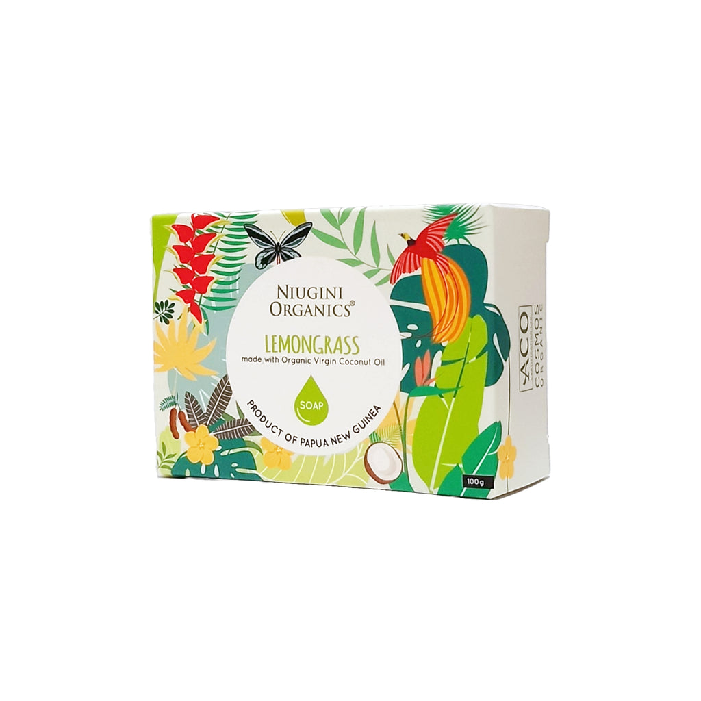 Niugini Organics Cold Pressed Organic Virgin Coconut Oil Soap 100g (with essential oil of Lemongrass)