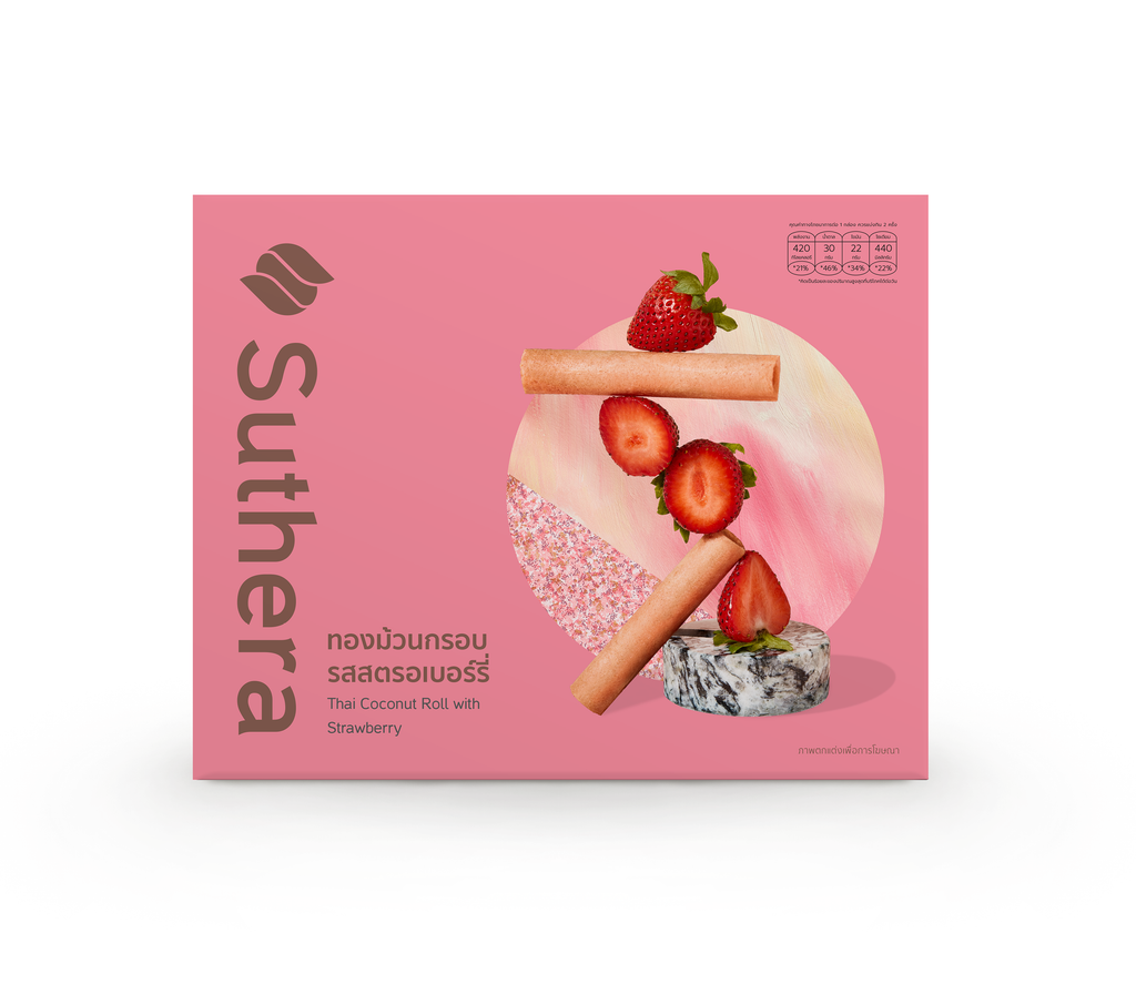 Suthera Thai Coconut Roll with Strawberry 192g (Gift Box)