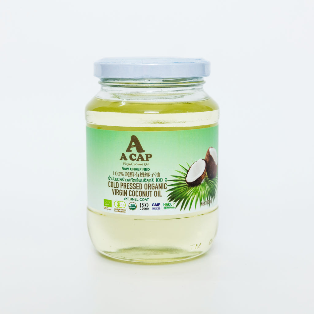 A CAP 100% Organic Raw Unrefined Cold Pressed Virgin Coconut Oil  310 ml (+Kernel Coat) USDA