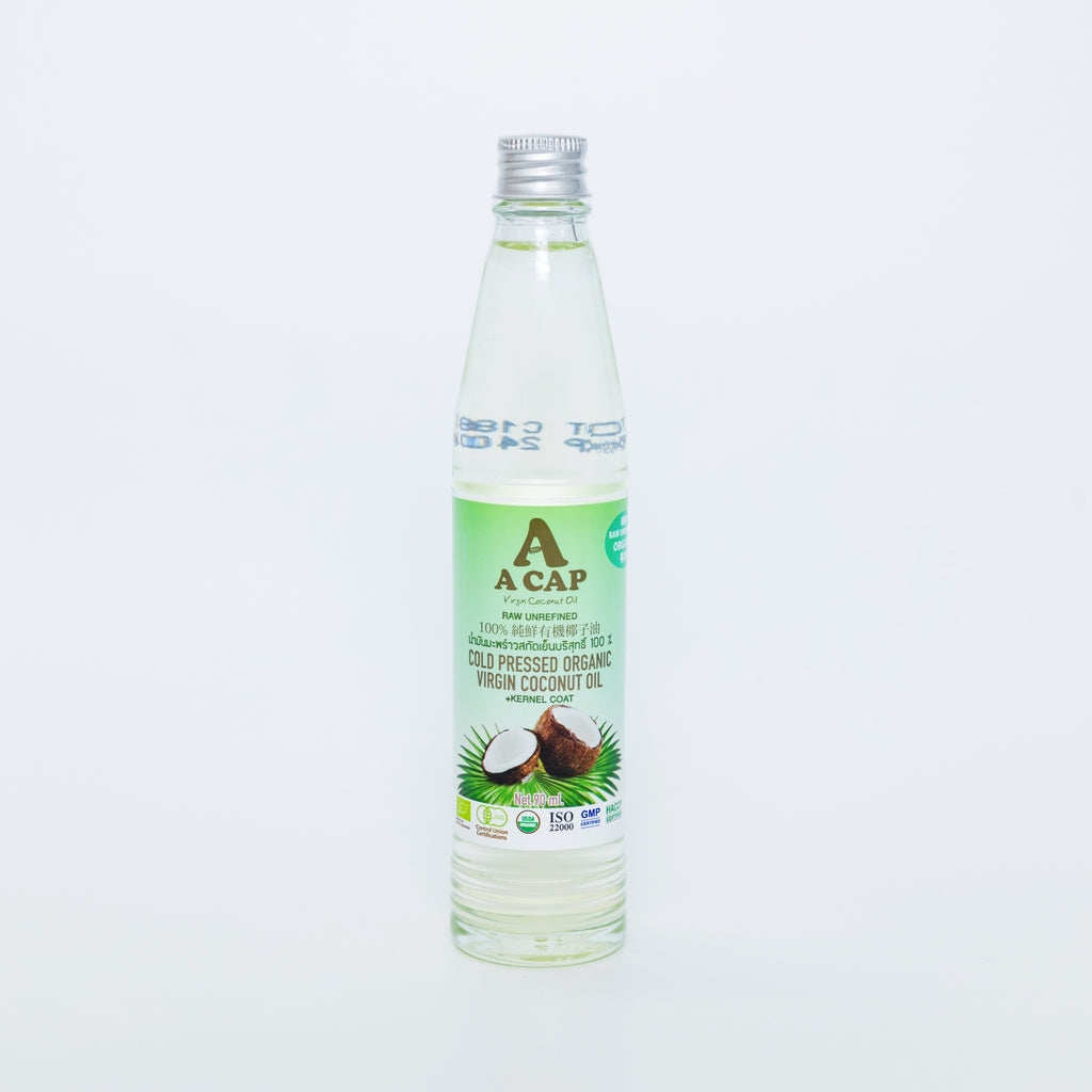 A CAP 100% Organic Raw Unrefined Cold Pressed Virgin Coconut Oil 90 ml (+Kernel Coat) USDA