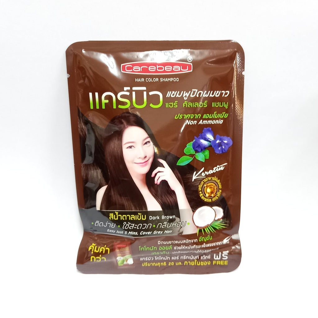 Carebeau Hair Color Shampoo 30 ml (Dk.Brown) Non-Ammonia - 1 BOX (12 pcs)