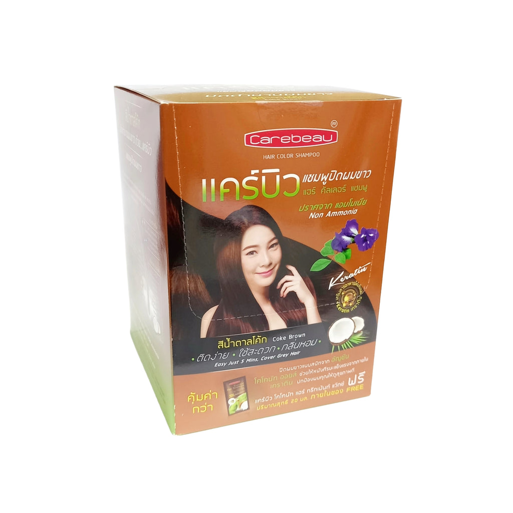 Carebeau Hair Color Shampoo 30 ml (Coke Brown) Non-Ammonia - 1 BOX (12 pcs)